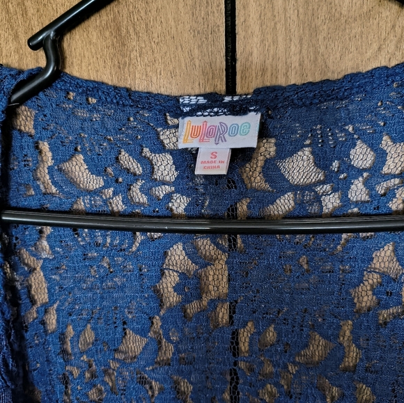 🇺🇸BOGO🆓-LulaRoe Lightweight Blue Two Toned Duster Open Front - Picture 2 of 3